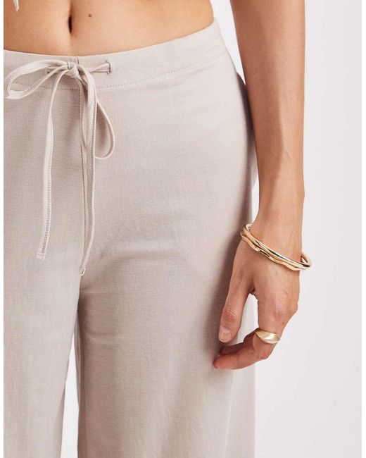 ONLY Natural Wide Leg Pull On Pants