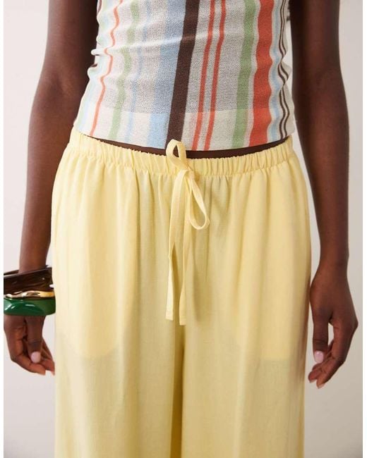ASOS Natural Wide Leg Trouser