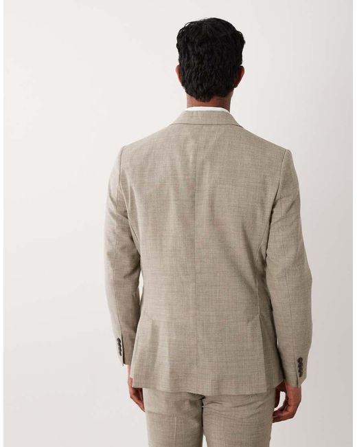 SELECTED Natural Linen Mix Slim Fit Blazer for men