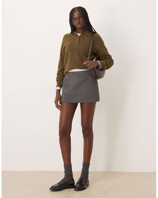 Mango Green Knitted Polo Top