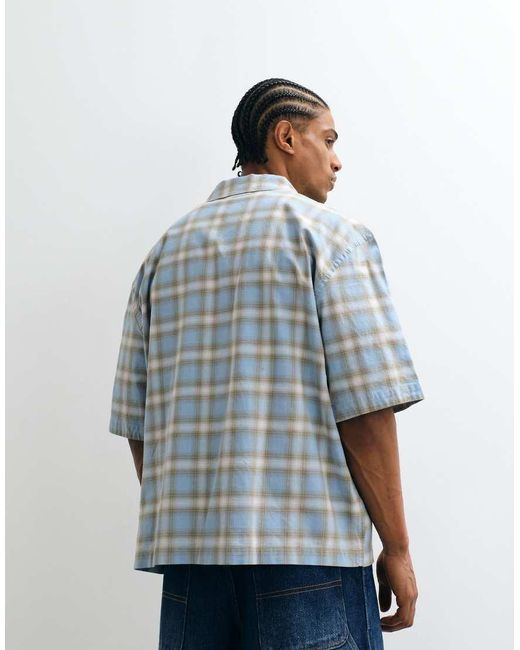 Weekday Blue Oversized Shirt for men