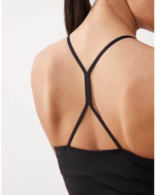 Gina Tricot Black Mix And Match Strappy Back Yoga Top