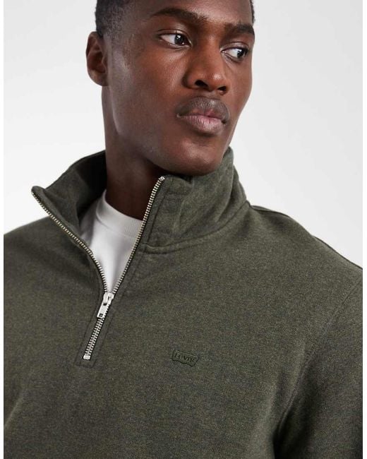 Levi's Gray Original 1/4 Zip Sweatshirt for men
