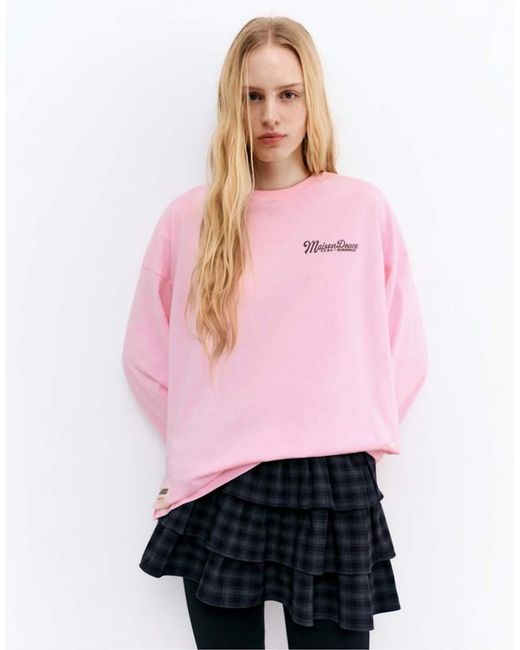Pull&Bear Pink Slogan T-shirt