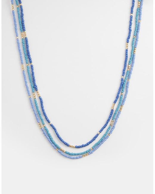 Accessorize Blue Delicate Layered Beaded Necklace