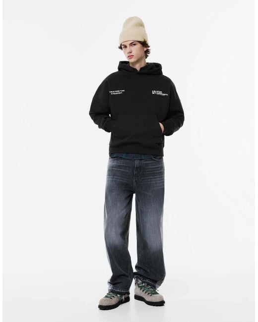 Pull&Bear – stwd – kapuzenpullover in Black für Herren