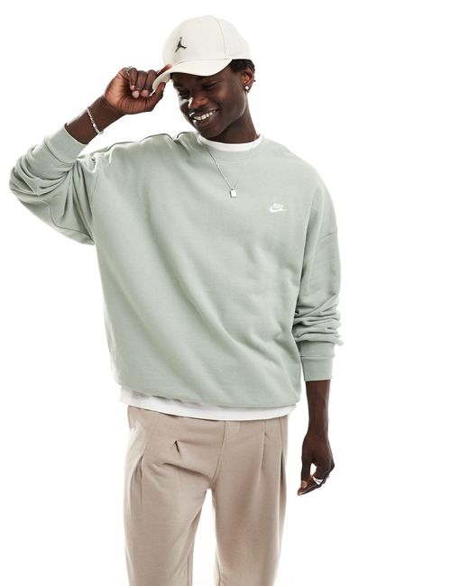 Nike Club French Terry Oversized Sweatshirt in Grey for Men Lyst Canada