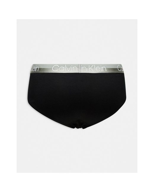 Modern cotton stretch - confezione da 3 slip neri con elastico colorato di Calvin Klein in Black da Uomo