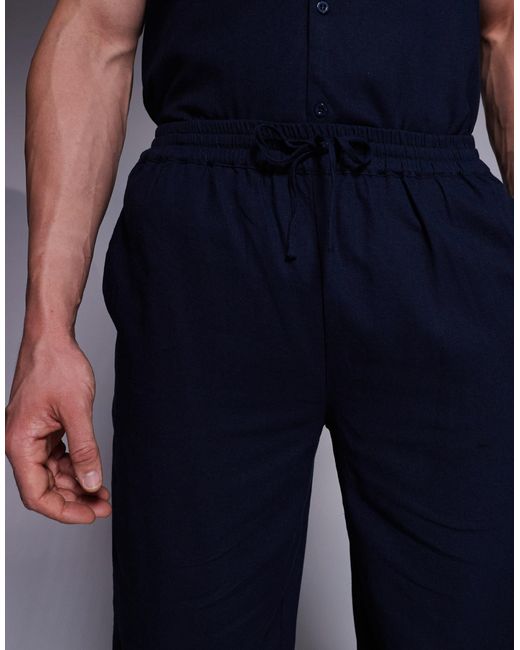 South Beach Blue Drawstring Beach Trouser for men