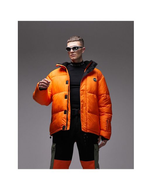 Topman – sno – ski-pufferjacke in Orange für Herren