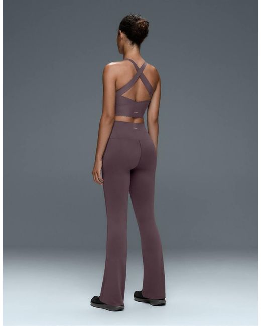 Oysho Gray Perfect-Adapt High-Rise Flare Trousers