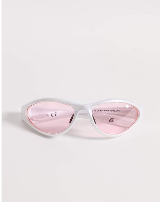 ASOS Pink Wrap Sunglasses for men