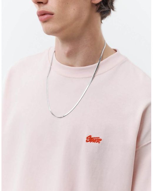 T-Shirt Oversize Squadrata Con Logo Stwd di Pull&Bear in White da Uomo