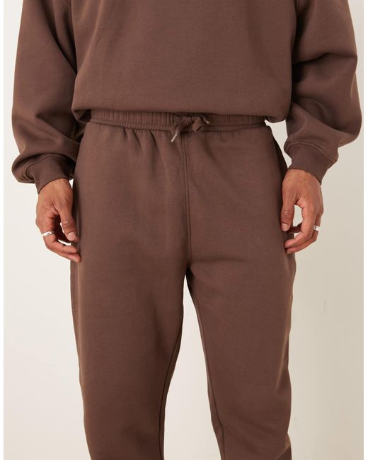 ASOS Brown Essential Tapered Sweatpants for men