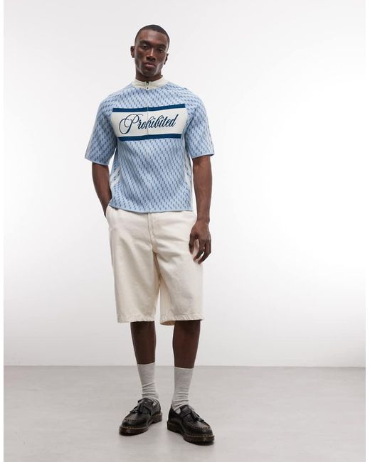 Prohibited Blue Sunday Ride Zip Up Knitted Jersey for men