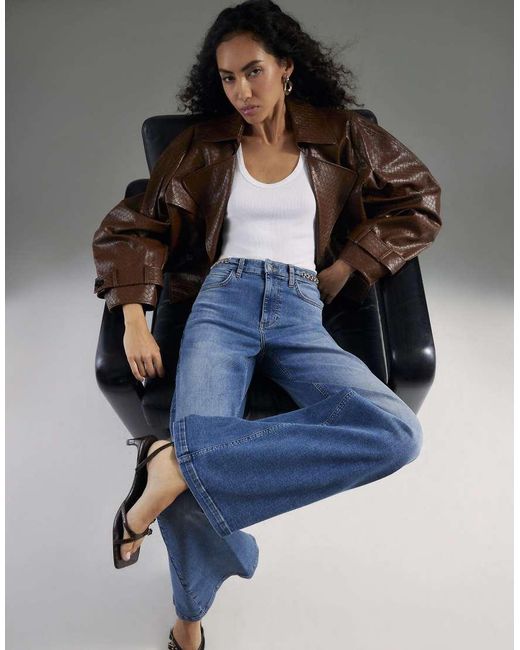River Island Blue Relaxed Palazzo Jean