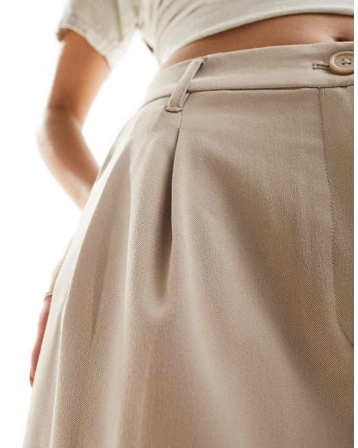 Monki White High Waist Wide Leg Tailored Trousers