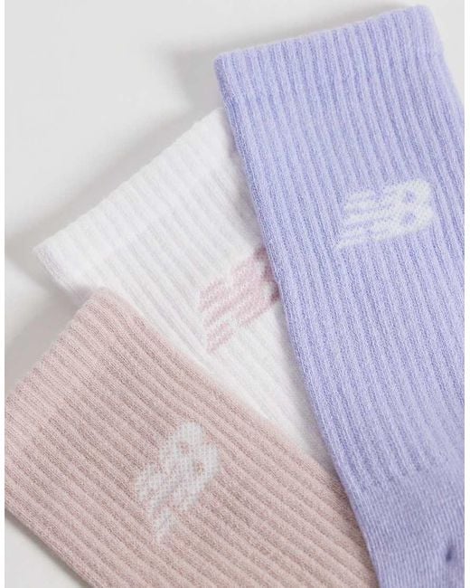 New Balance White Everyday Seasonal Midcalf Sock 3 Pack