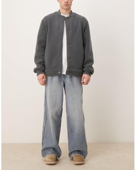 ASOS Gray Super baggy Jeans With Elasticated Waist for men