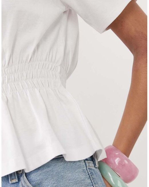 Threadbare Blue Jersey Short Sleeve Peplum Top