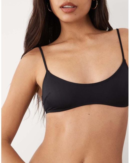 ASOS Brown Maya Cadiz Skinny Crop Bikini Top