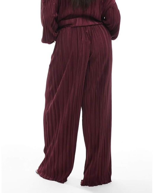Pantalones Plisados De Pernera Ancha De (Parte De Un Conjunto)-Rojo 4th & Reckless de color Red