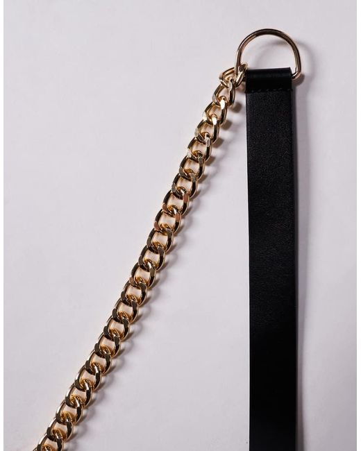 ASOS Blue Waist And Hip Belt With Chain Detailing