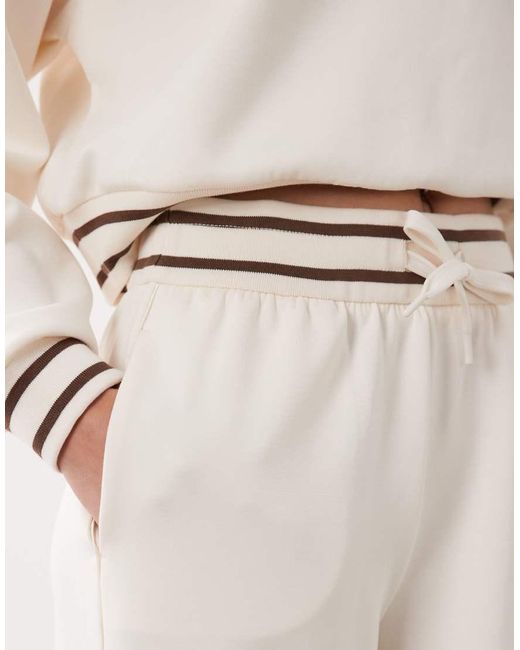 ARMANI EXCHANGE White 1/4 Zip Tipped Pants