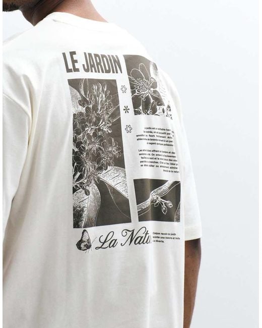 ASOS White Boxy Oversized T-shirt With Floral Back Graphic for men