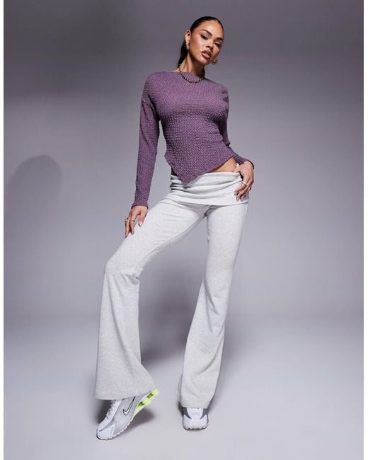 ASOS Purple – strukturiertes, langärmeliges oberteil
