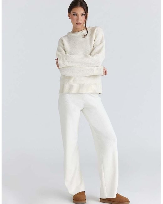 House Of Cb Natural Bear Ivory Wool Chunky Knit Sweater