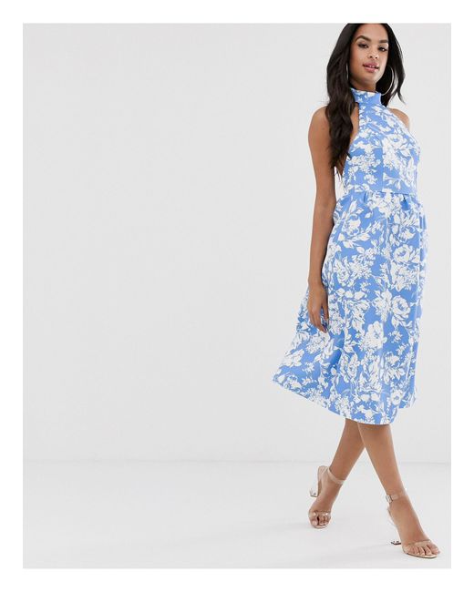 asos navy floral dress