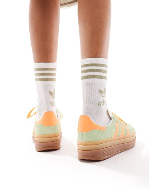 Gazelle bold - sneakers menta e arancione con suola platform di Adidas Originals in Natural
