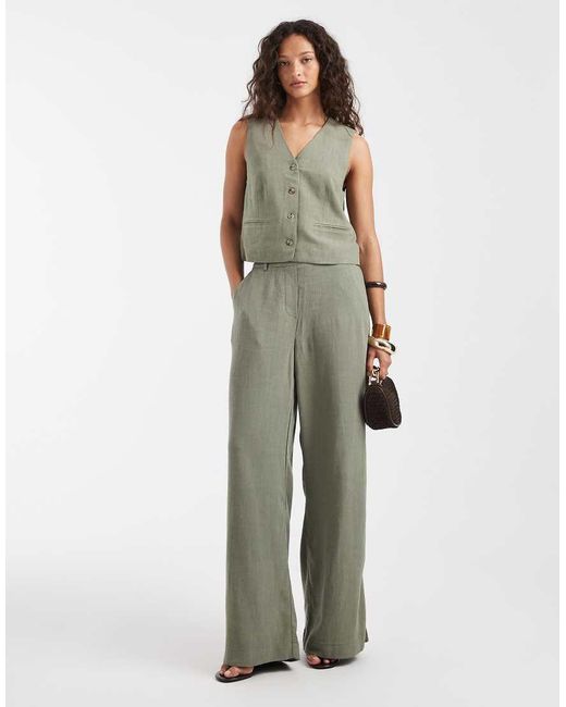 Pieces Green Mix & Match Tailored Waistcoat