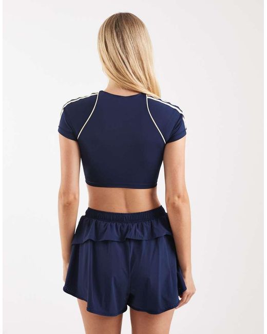 Adidas Originals Blue Adidas Originals Sport Superstar Crop Top