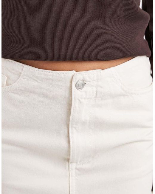 ASOS White Denim Low Rise Mini Skirt