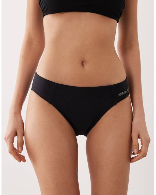 Speedo Blue Swim Bottoms Solid Classic Bikini Bottom