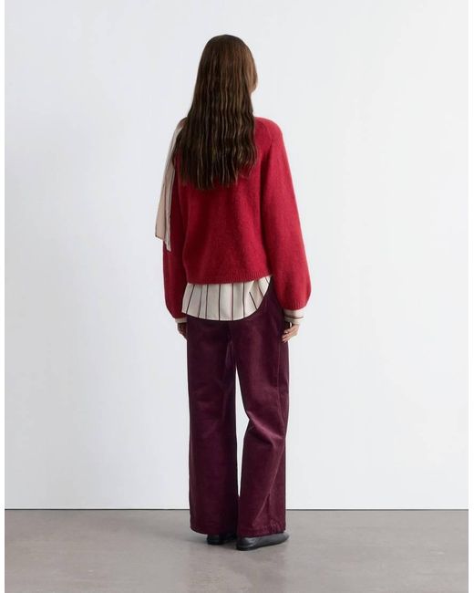 & Other Stories Red Supersoft Alpaca And Wool Sweater With Wide Sleeves