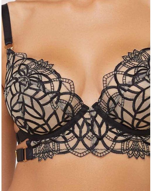 Wolf & Whistle Natural Aisha Optical Embroidery Bra