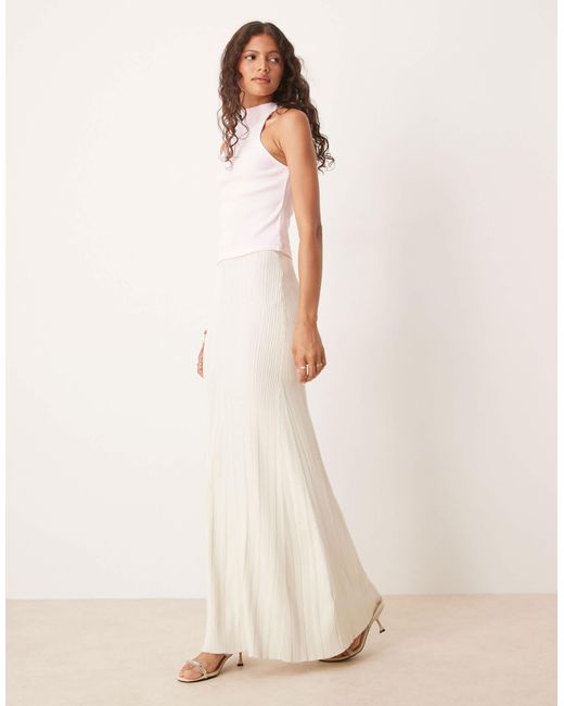 ASOS White Rib Racer Neck Racer Top