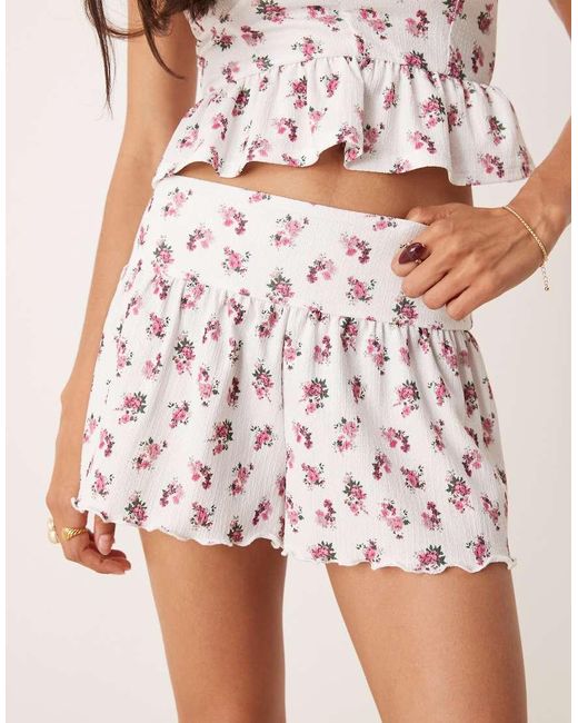 ASOS White Textured Flippy Short