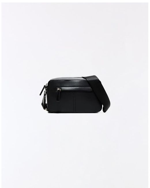 Bershka Black Basic Pocket Crossbody Bag for men