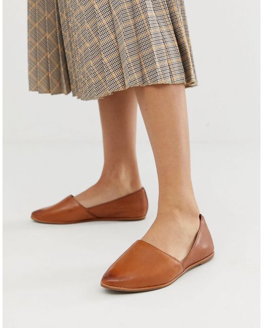 ALDO Brown Blanchette Leather Flat Shoes