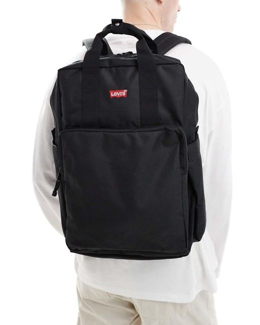 Mochila Grande Negra Con Logo De Ala De Murciélago L Pack De Levi's de hombre de color Black