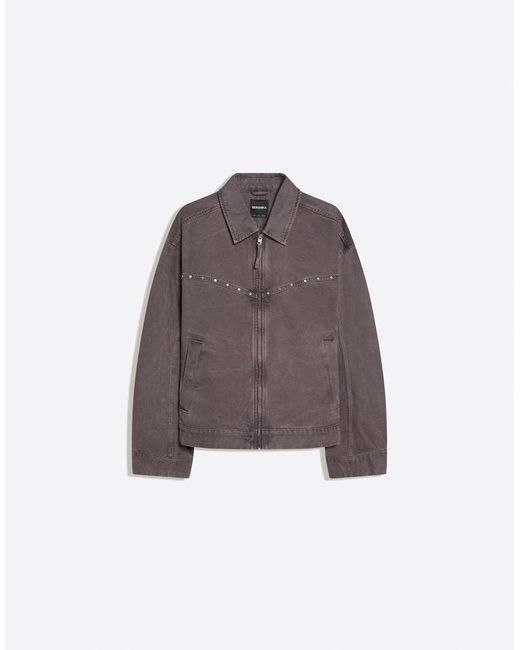 Bershka Brown Studded Jacket for men