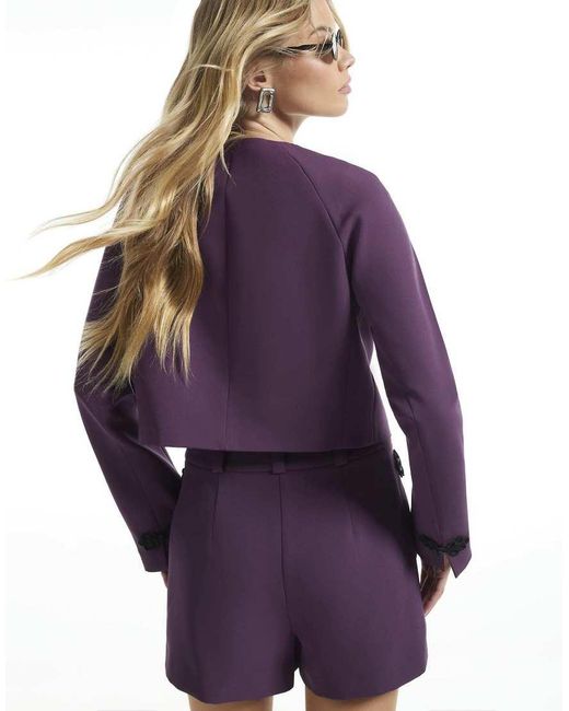 River Island Purple Frog Fastening Trim Jacket