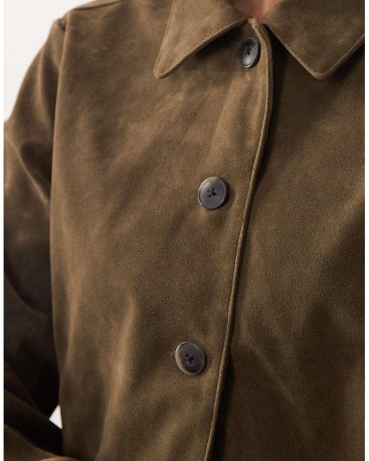 Gina Tricot Green Faux Suede Short Jacket