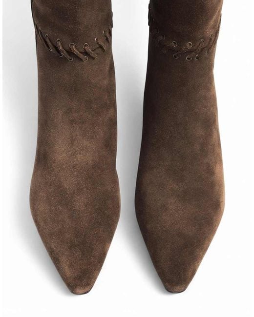 NA-KD Brown Suede Knot Detail Boots