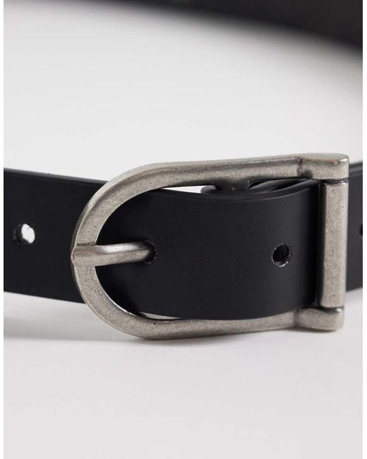 ASOS White Studded Faux Leather Belt for men
