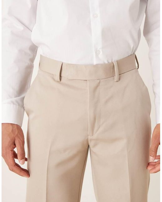 ASOS Natural Smart Straight Leg Pants for men